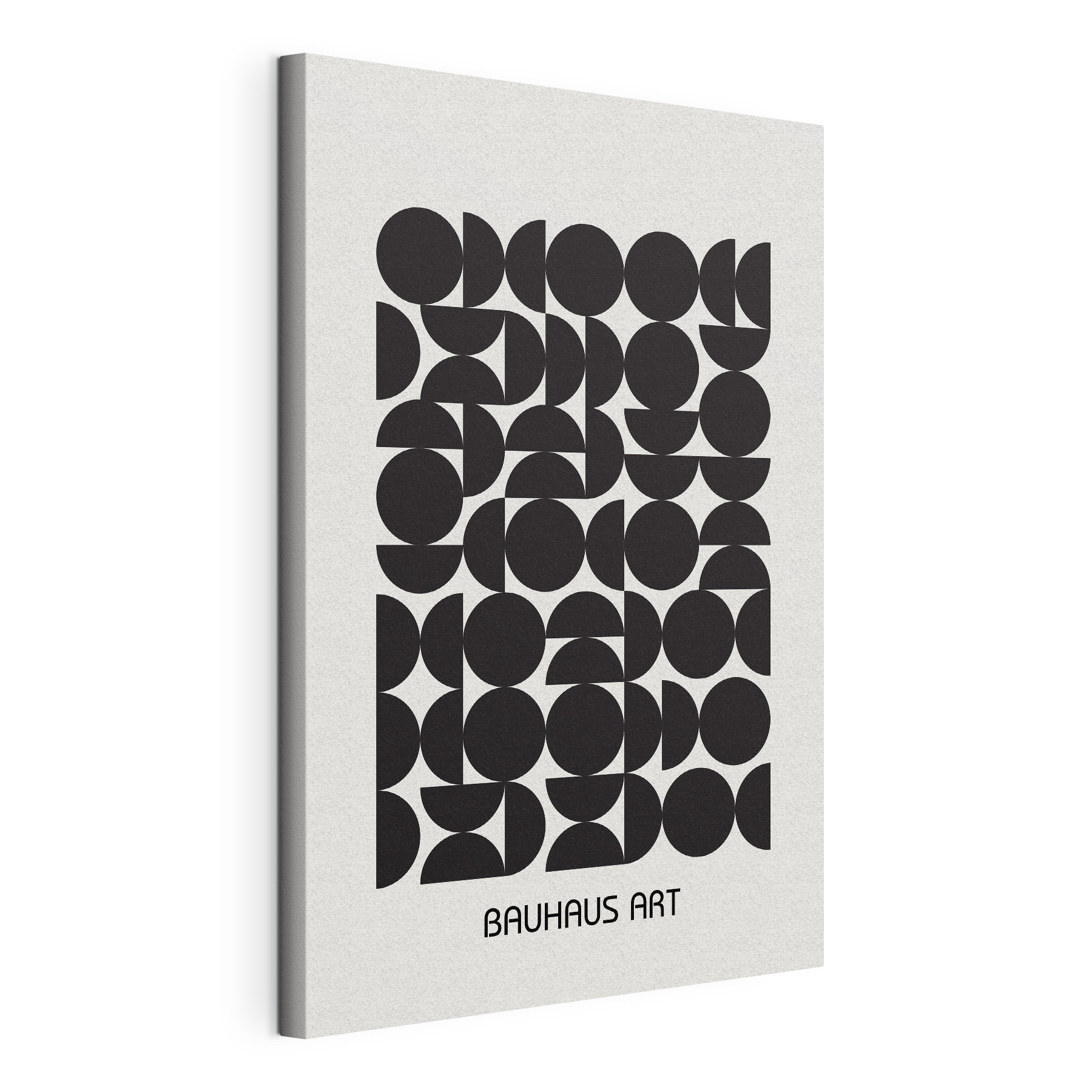 A black and white pattern of circles and half circles A black and white pattern of circles and half circles