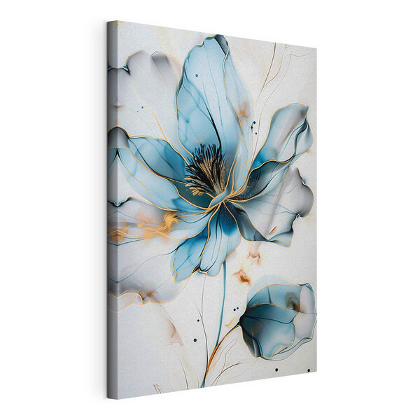 Fiore blu astratto dalle linee eleganti Quadri Fiore blu astratto dalle linee eleganti