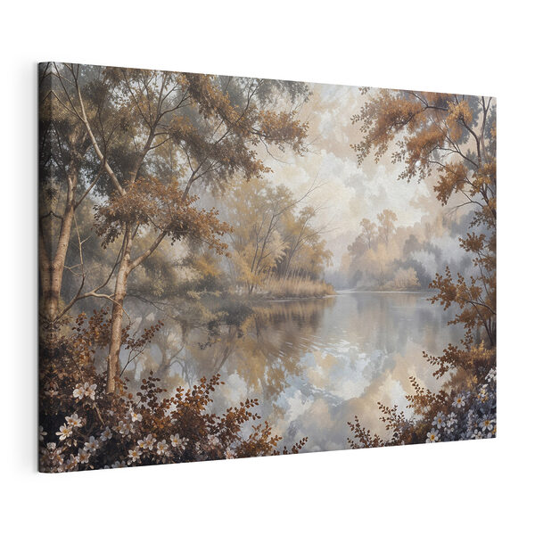 Quadri Quadri Fiume con alberi e cespugli (COD: s39511)