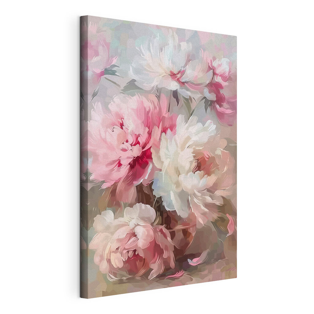 Painting of pink and white flowers Painting of pink and white flowers