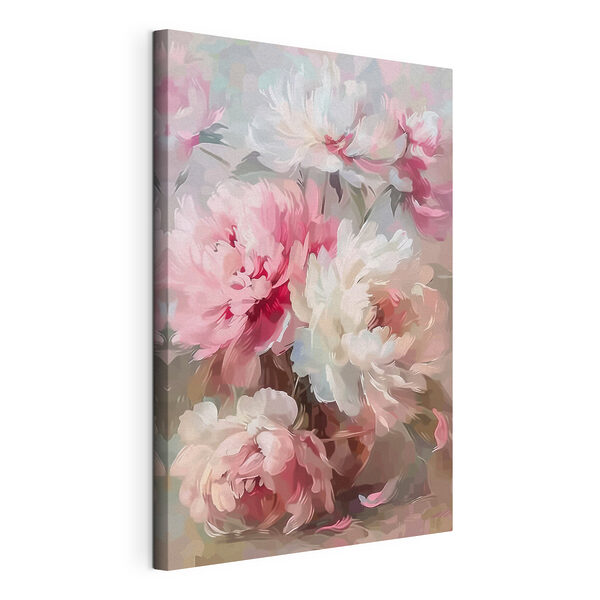 Dipinto raffigurante fiori rosa e bianchi Quadri Dipinto raffigurante fiori rosa e bianchi