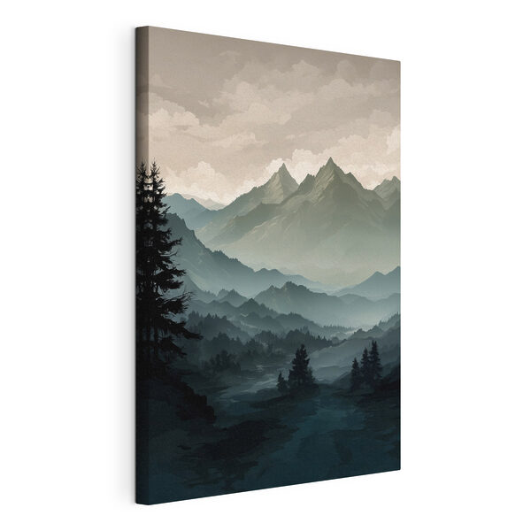 Paesaggio di montagne e alberi Quadri Paesaggio di montagne e alberi