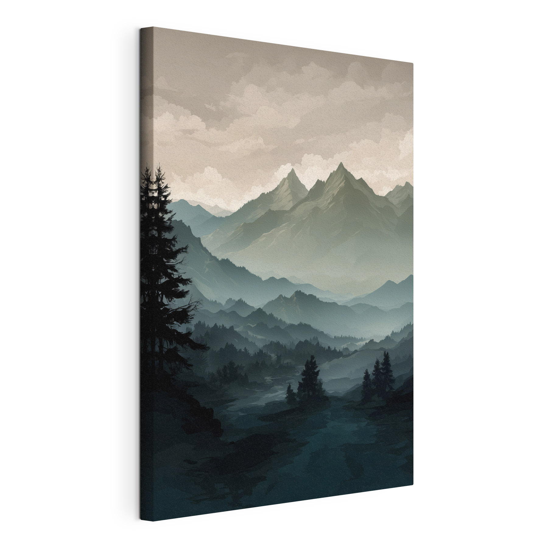 Landscape of mountains and trees Landscape of mountains and trees