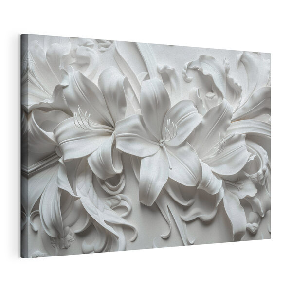 Quadri Quadri Fiore bianco su una superficie bianca (COD: s39654)