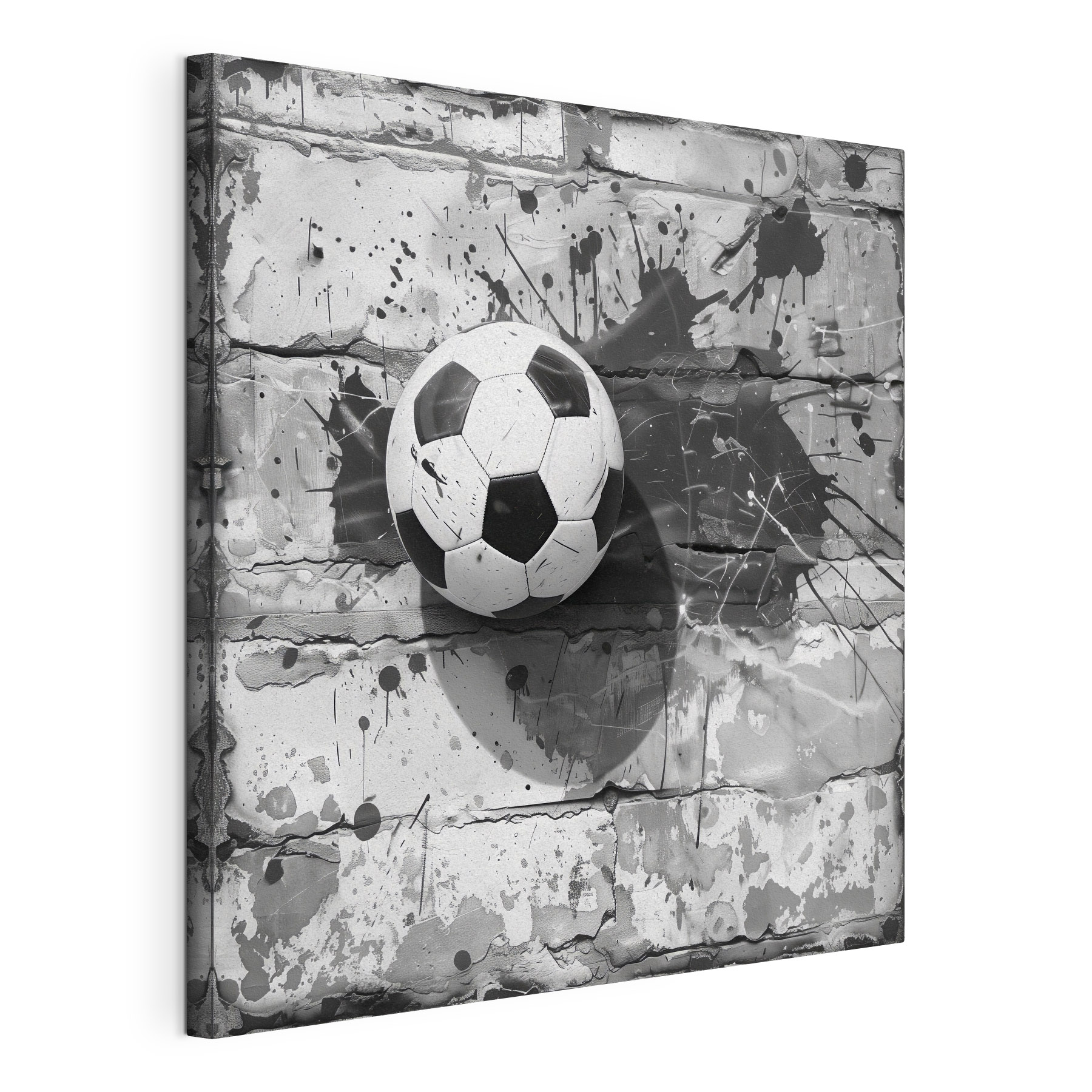 Soccer ball against a painted backdrop Soccer ball against a painted backdrop
