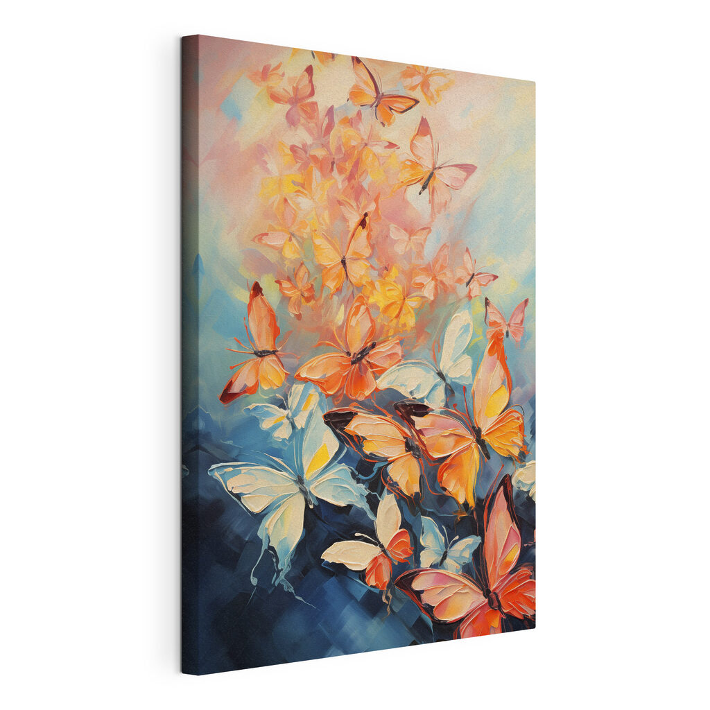Group of butterflies on a blue background Group of butterflies on a blue background