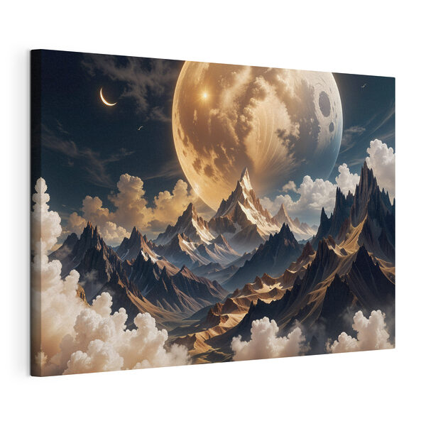 La luna sopra le montagne e le nuvole Quadri La luna sopra le montagne e le nuvole