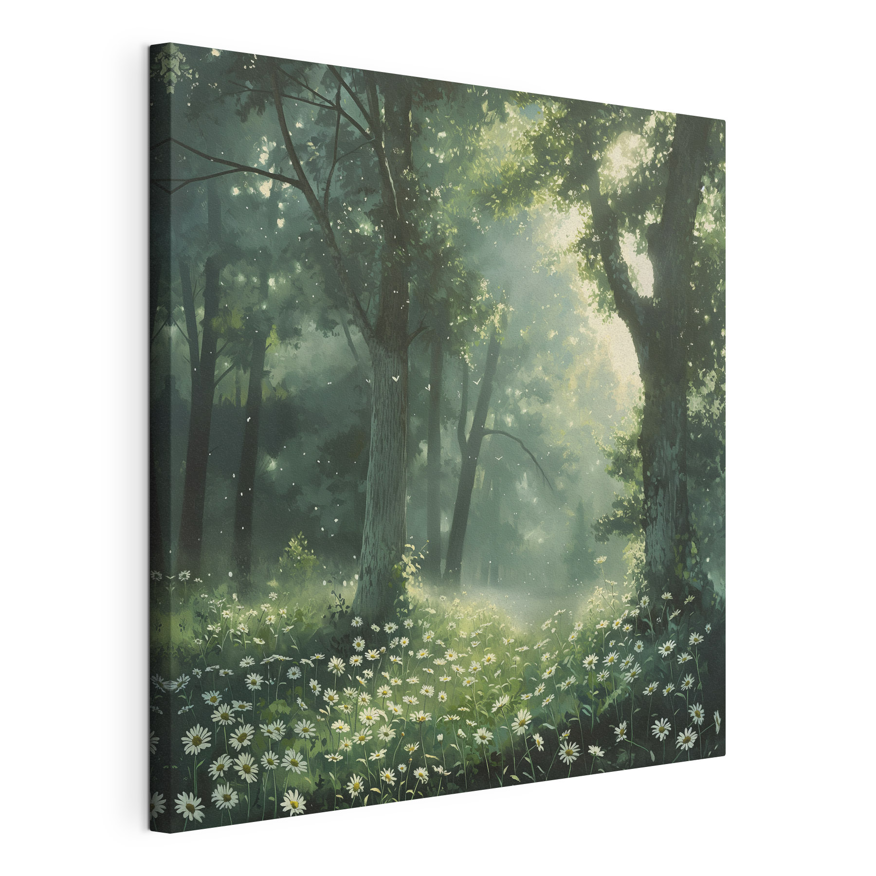 Forest with trees and flowers Forest with trees and flowers