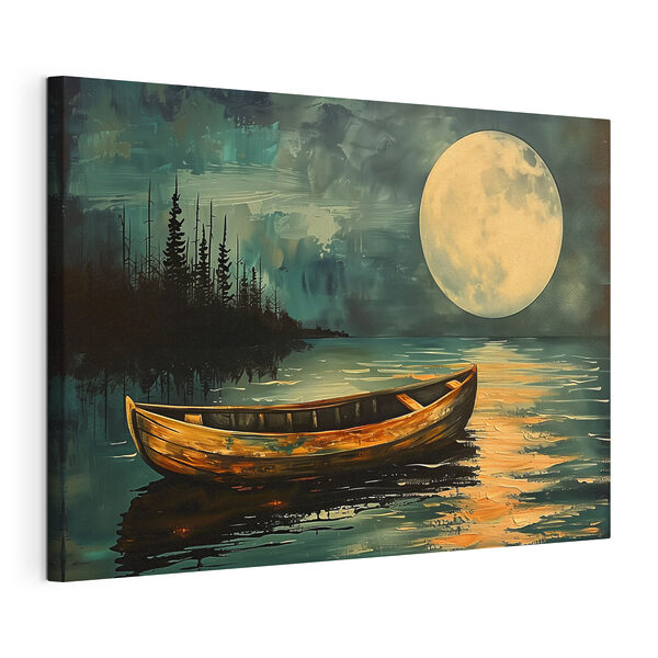 Quadri Una barca in acqua con la luna piena sullo sfondo (COD: s40442) Quadri Quadri Una barca in acqua con la luna piena sullo sfondo (COD: s40442)