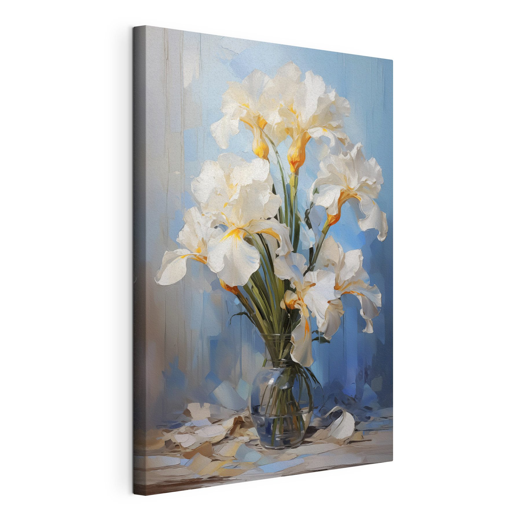 White flowers in a glass vase White flowers in a glass vase