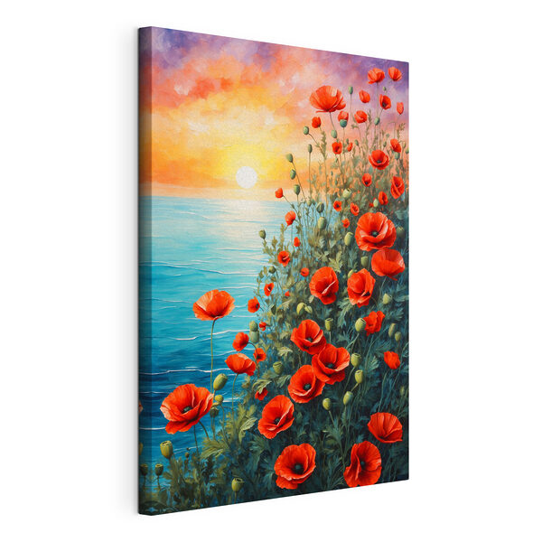 Quadri Quadri Dipinto raffigurante fiori rossi e acqua (COD: s40637)