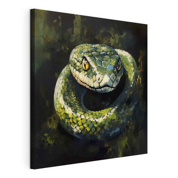 Serpente verde con gli occhi gialli Quadri Serpente verde con gli occhi gialli