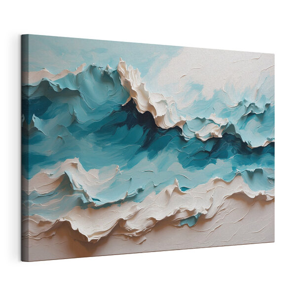 Quadri Quadri Dipinto raffigurante una montagna con onde bianche e blu (COD: s40859)