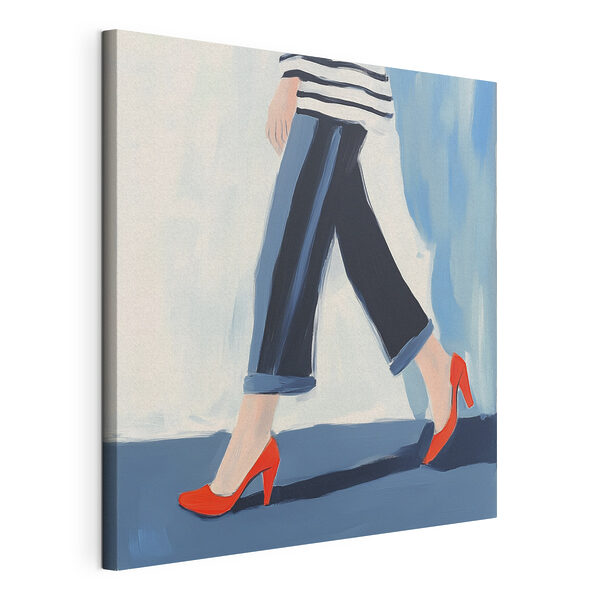 Quadri Donna con le scarpe rosse