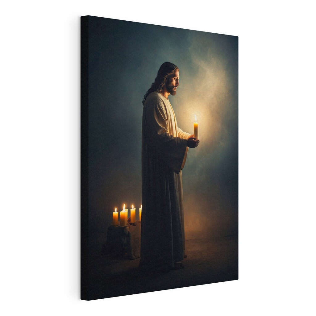 Man holding a candle