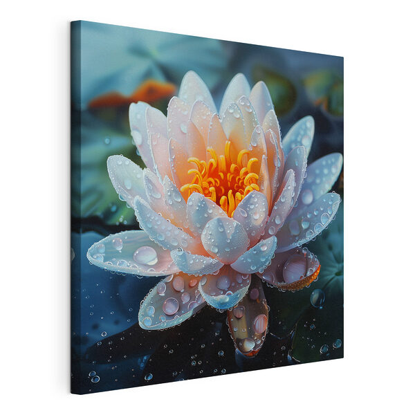 Fiore bianco con gocce d'acqua Quadri Fiore bianco con gocce d'acqua