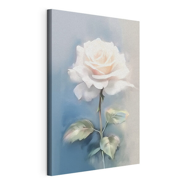 Quadri Rosa bianca con foglie verdi (COD: s41696) Quadri Quadri Rosa bianca con foglie verdi (COD: s41696)