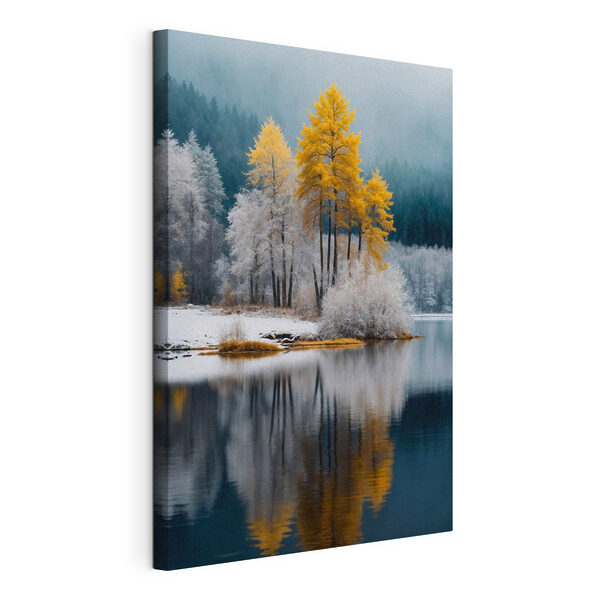 Quadri Quadri Lago con alberi e neve (COD: s41785)