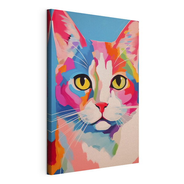 Quadri Quadri Dipinto di un gatto dai colori vivaci (COD: s41793)