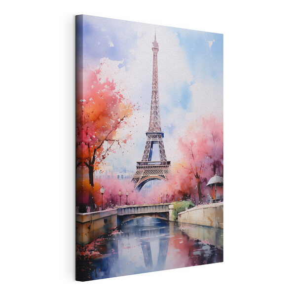 Quadri Acquerello raffigurante una torre con fiori rosa e un ponte (COD: s42079) Quadri Quadri Acquerello raffigurante una torre con fiori rosa e un ponte (COD: s42079)