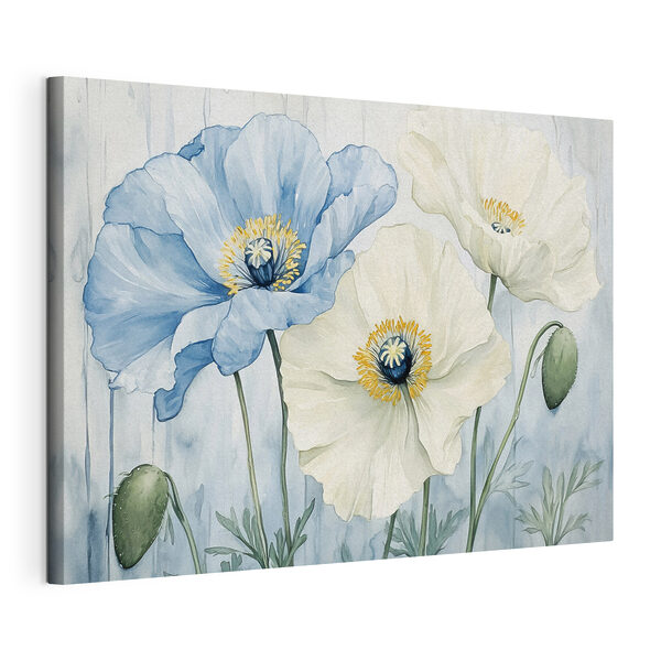 Quadri Quadri Dipinto di fiori su sfondo blu (COD: s42191)