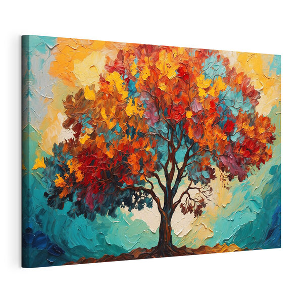 Quadri Dipinto raffigurante un albero con foglie colorate (COD: s42267) Quadri Quadri Dipinto raffigurante un albero con foglie colorate (COD: s42267)