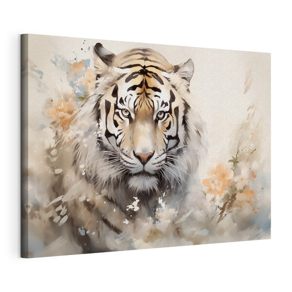 Quadri Tigre con dei fiori sullo sfondo (COD: s42421) Quadri Quadri Tigre con dei fiori sullo sfondo (COD: s42421)