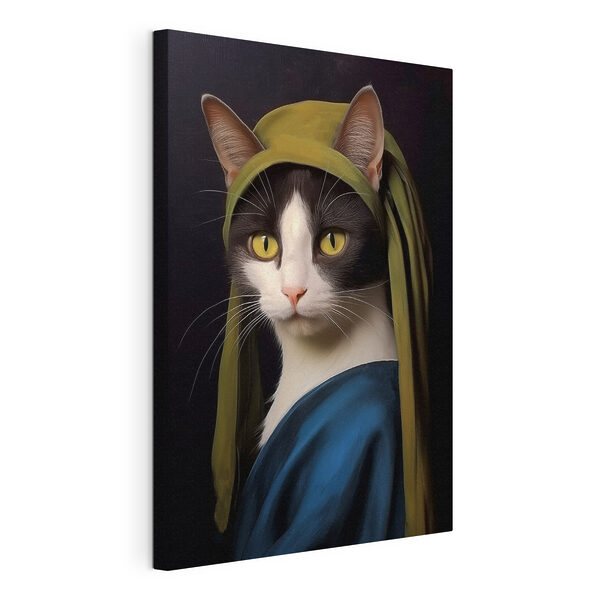 Quadri Quadri Gatto con un cappello verde (COD: s42486)