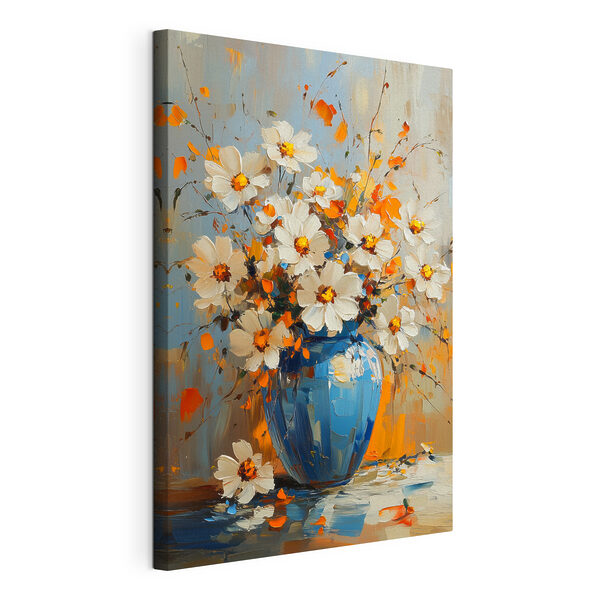 Quadri Dipinto raffigurante dei fiori in un vaso blu (COD: s42493) Quadri Quadri Dipinto raffigurante dei fiori in un vaso blu (COD: s42493)