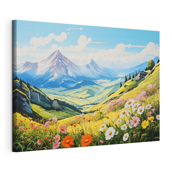 Quadri Paesaggio con montagne e fiori (COD: s42565) Quadri Quadri Paesaggio con montagne e fiori (COD: s42565)