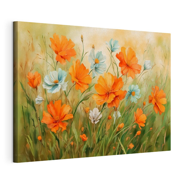 Quadri Dipinto raffigurante fiori arancioni e bianchi