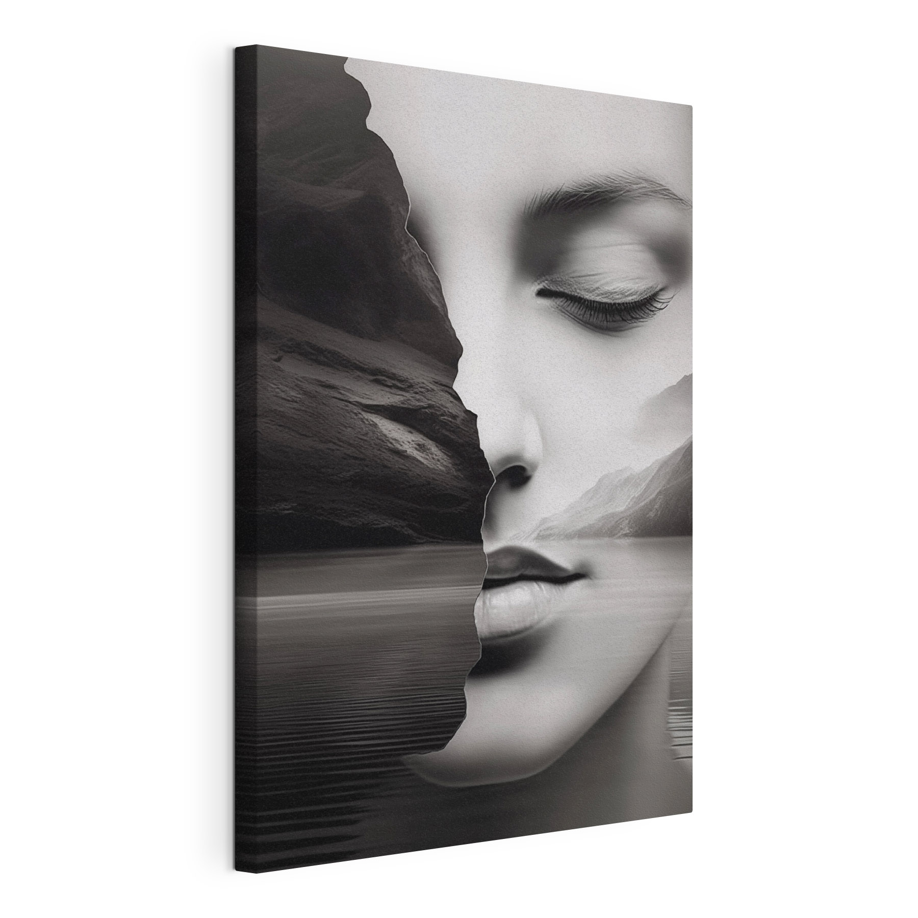 Woman's face and half of a face