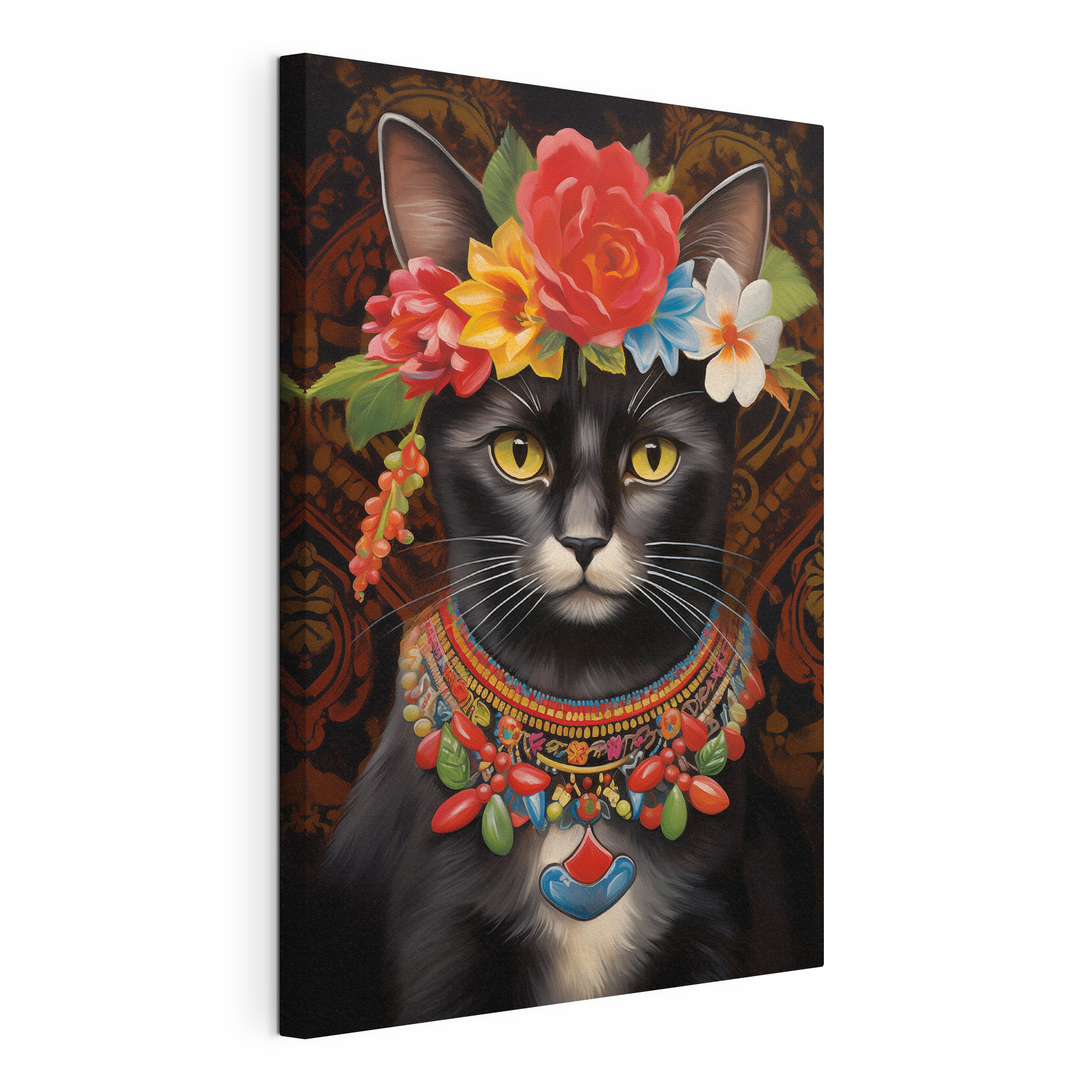 Cat wearing a flower crown