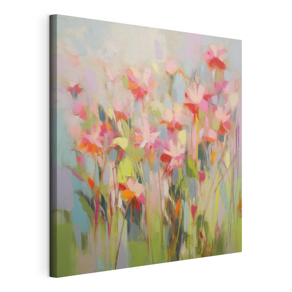 Colorful blossoms in soft hues