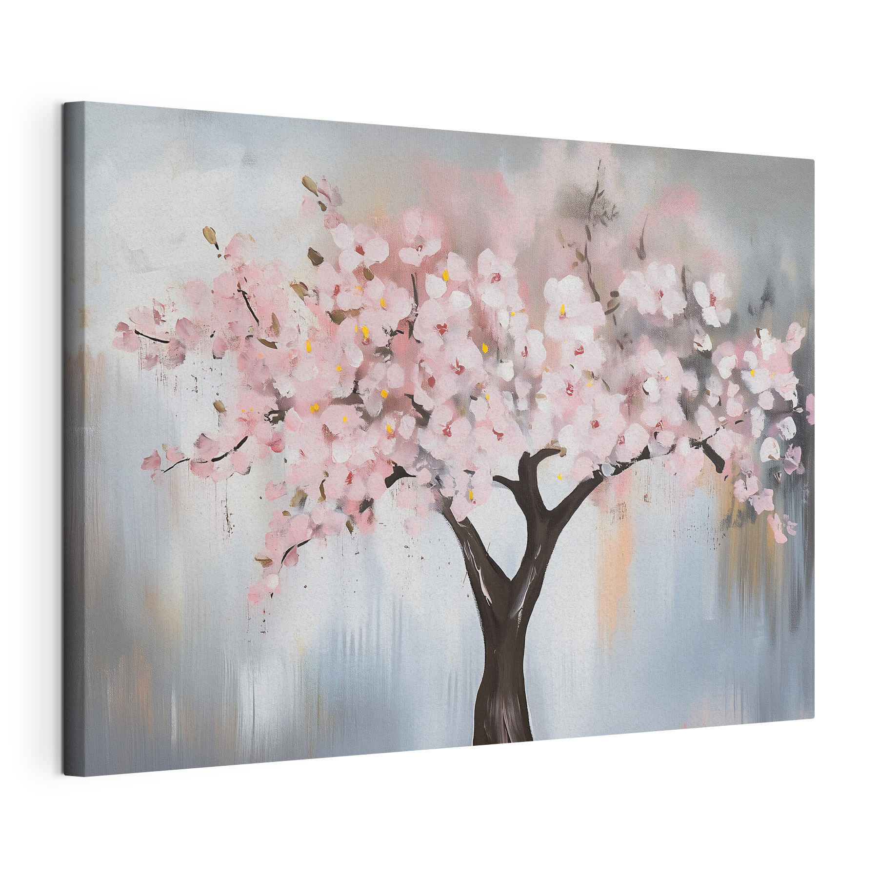 Painting of a tree with pink flowers Painting of a tree with pink flowers