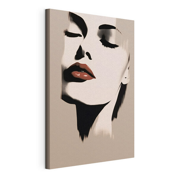 Quadri Quadri Viso di una donna con il rossetto rosso (COD: s43527)