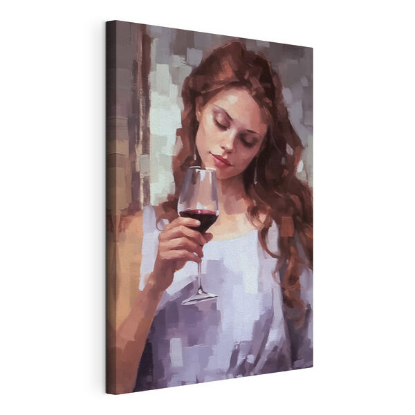 Donna con un bicchiere di vino in mano Quadri Donna con un bicchiere di vino in mano