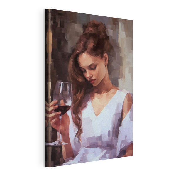 Donna con un bicchiere di vino in mano Quadri Donna con un bicchiere di vino in mano