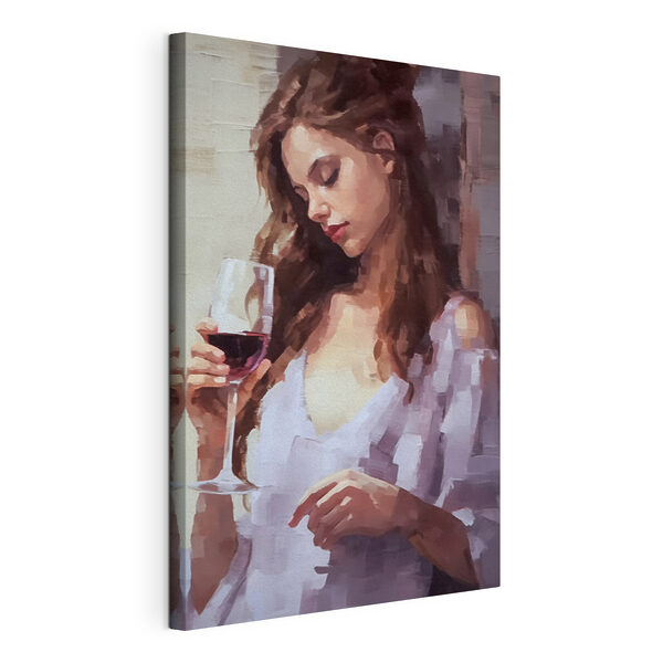 Donna con un bicchiere di vino in mano Quadri Donna con un bicchiere di vino in mano