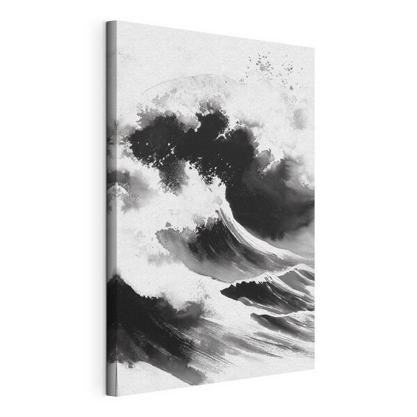 Immagine in bianco e nero di un'onda Quadri Immagine in bianco e nero di un'onda