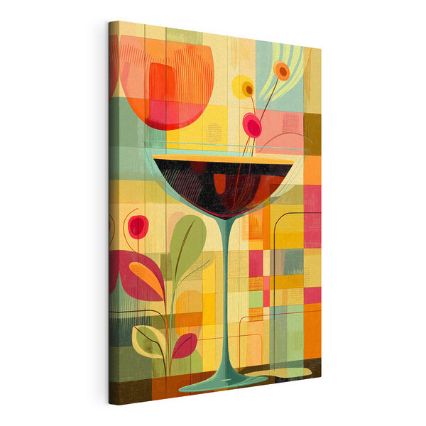 Quadri Un'opera d'arte colorata raffigurante un bicchiere da martini (COD: s44177) Quadri Quadri Un'opera d'arte colorata raffigurante un bicchiere da martini (COD: s44177)