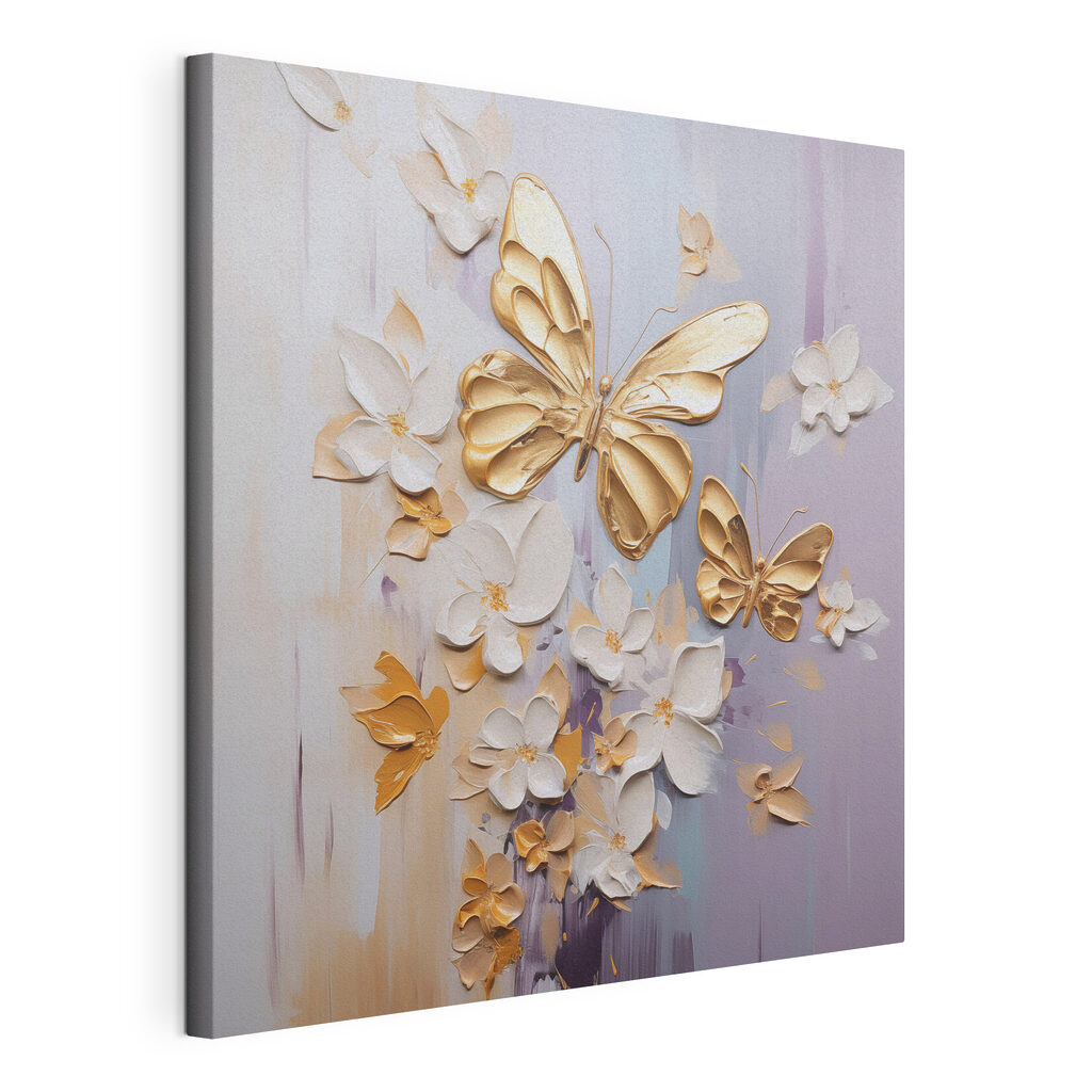 Painting of butterflies and flowers