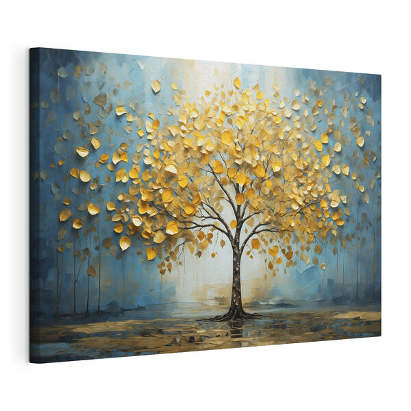 Dipinto raffigurante un albero con foglie gialle Quadri Dipinto raffigurante un albero con foglie gialle