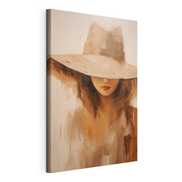 Quadri Dipinto raffigurante una donna con un cappello