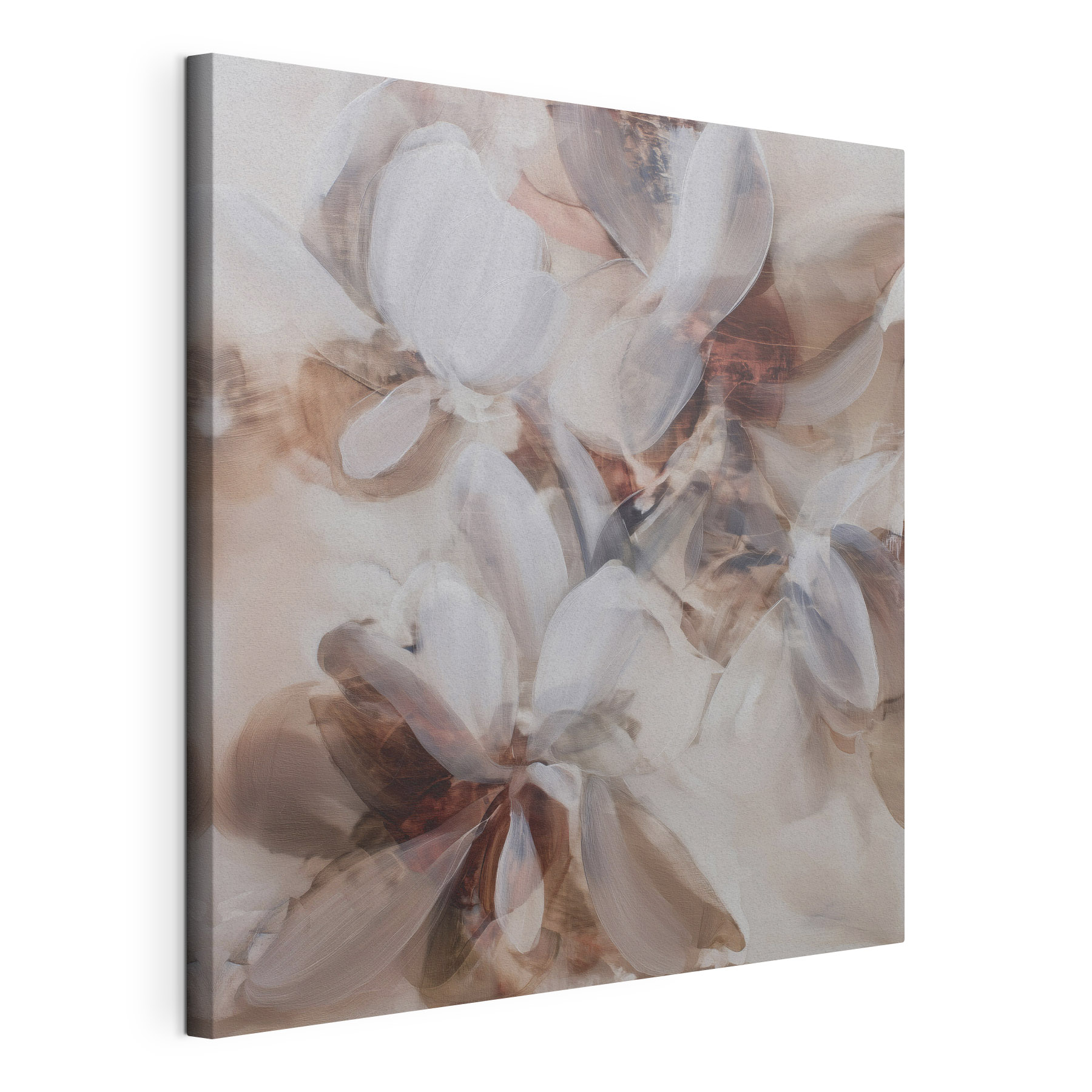Painting of flowers on a white surface