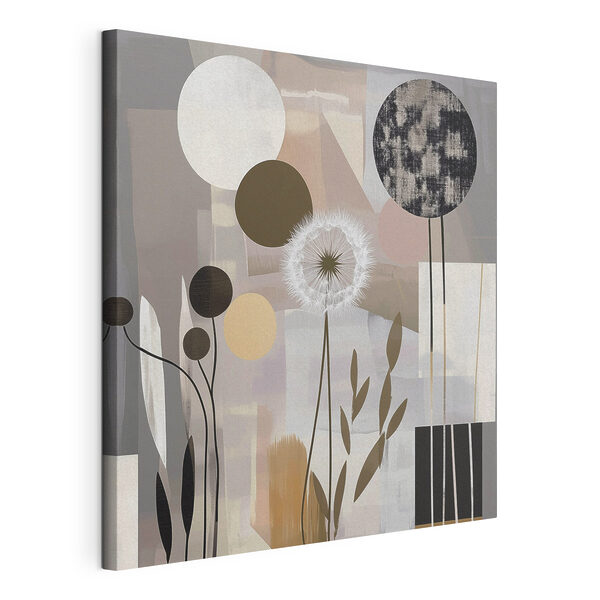 Dipinto raffigurante fiori e forme geometriche Quadri Dipinto raffigurante fiori e forme geometriche