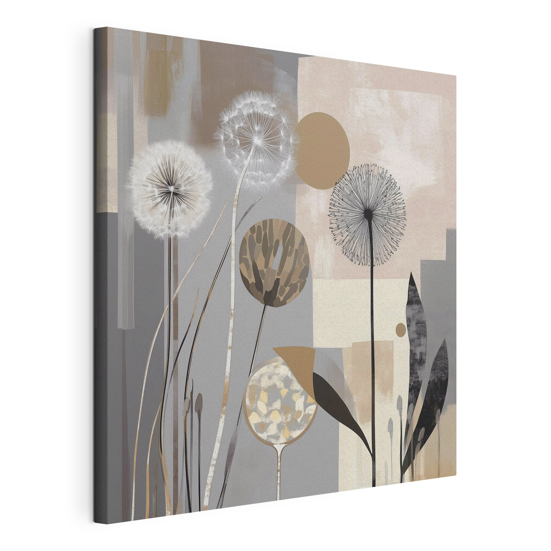 Painting of dandelions and plants