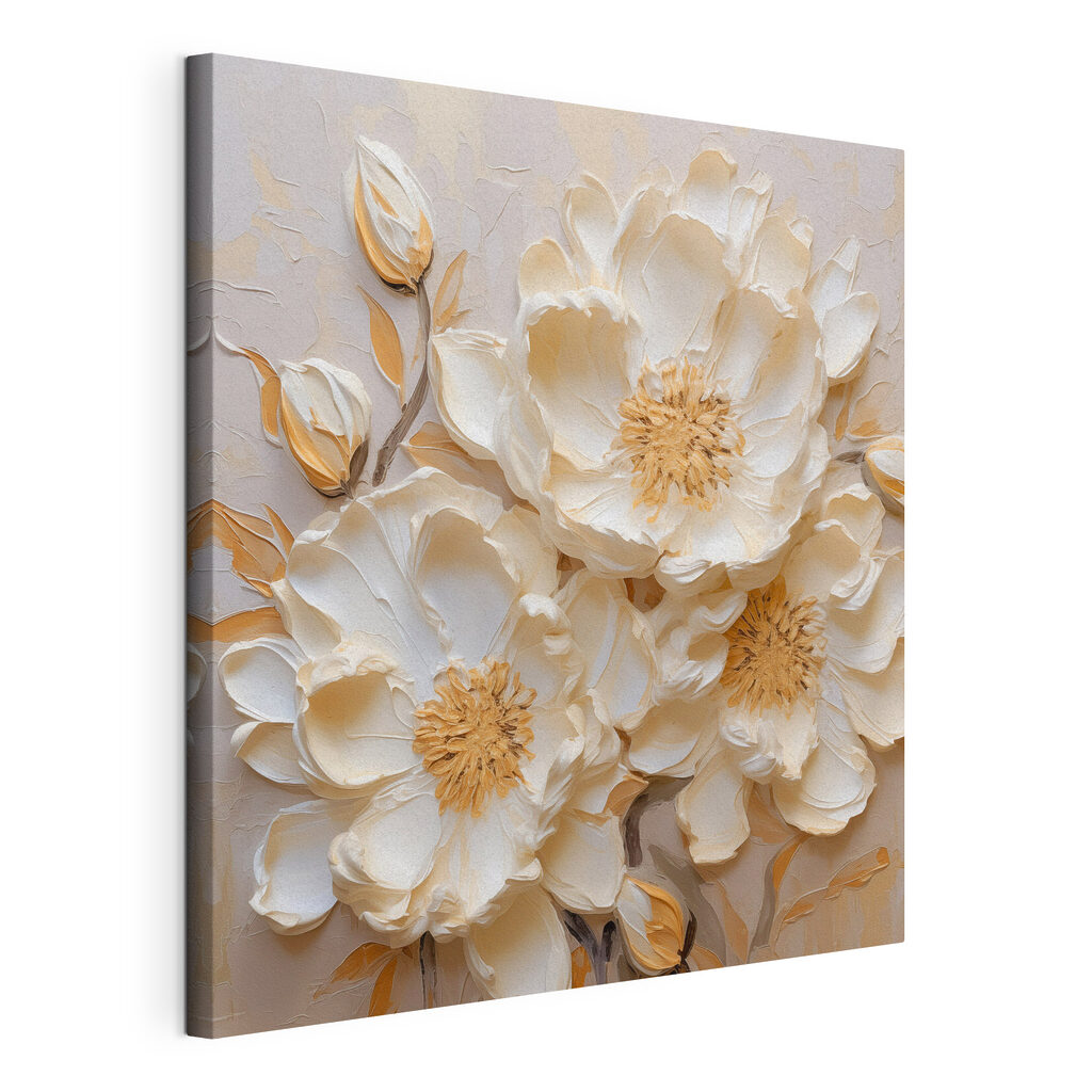White flowers on a wall