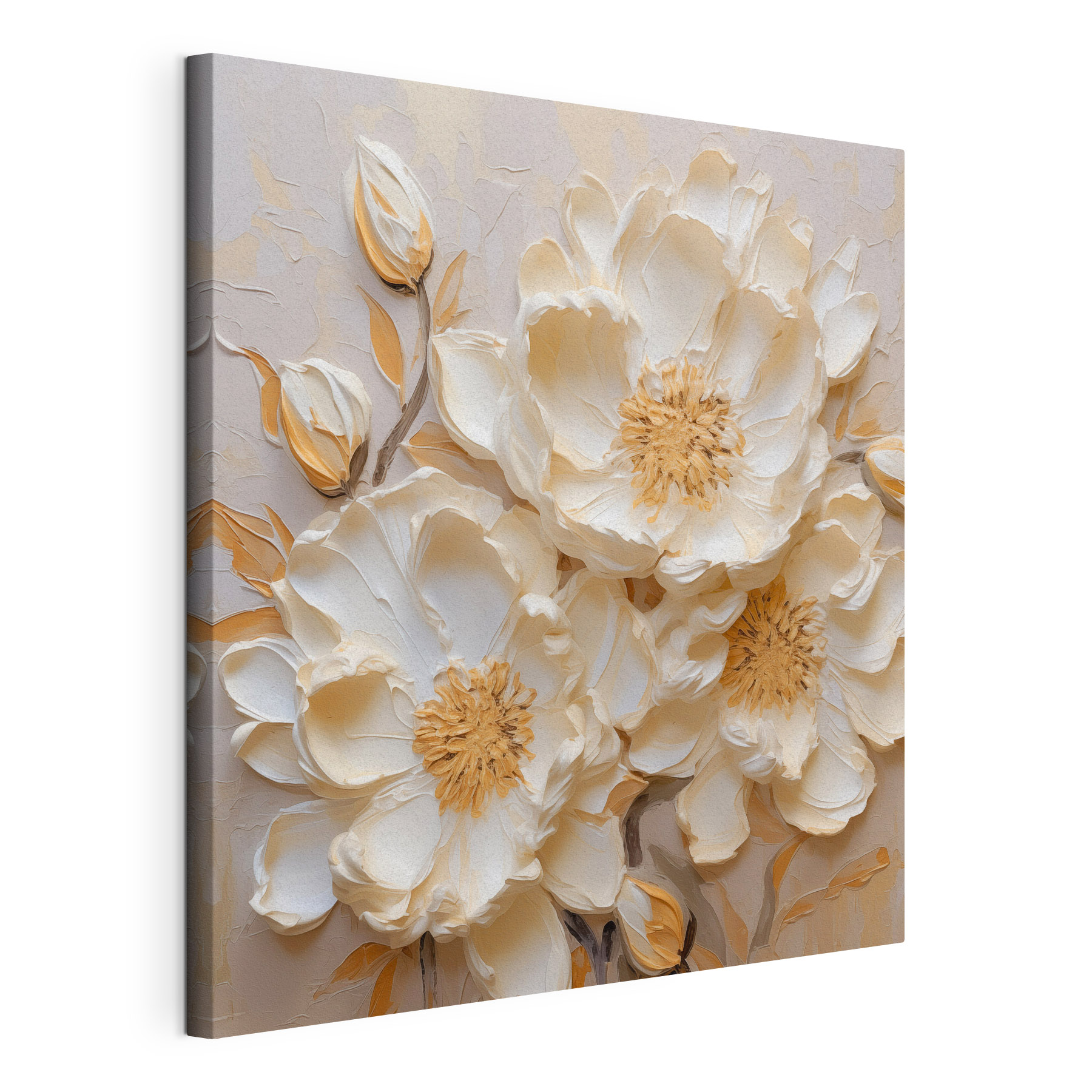 White flowers on a wall