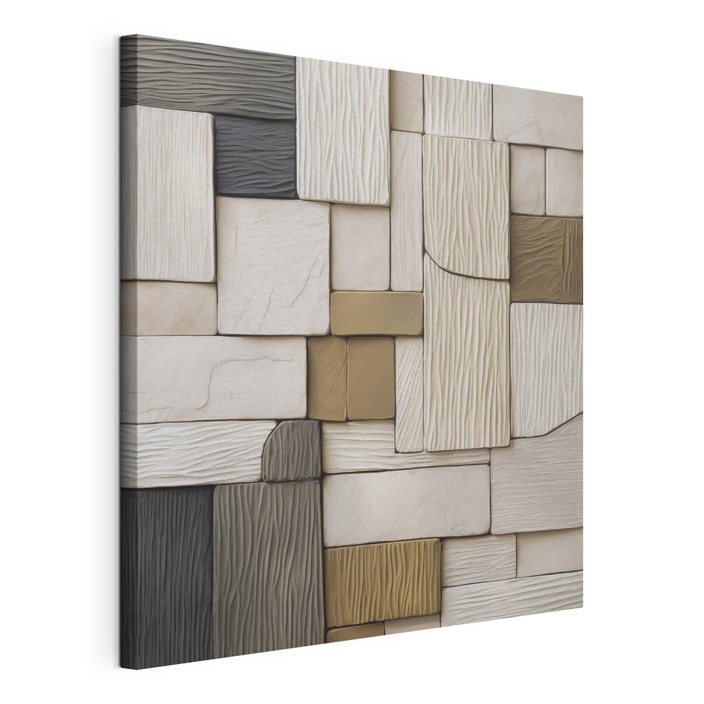 Wall of wood blocks